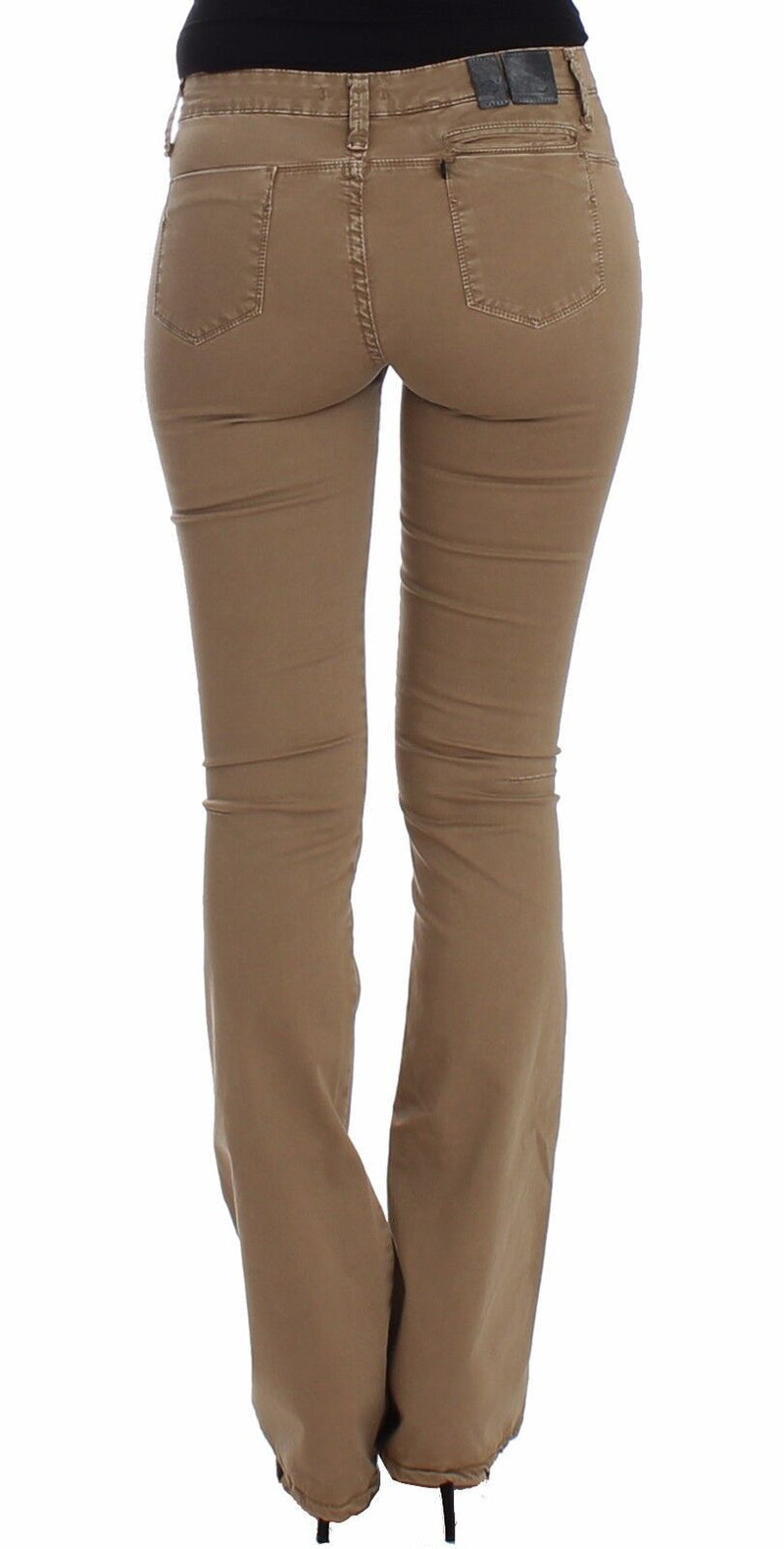 Jeans de moda de piernas rectas chic beige