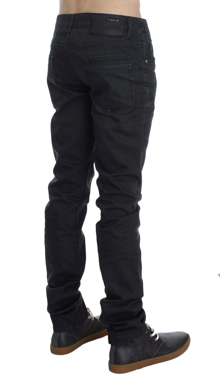 Sleek Grey Slim Fit Italian Mens Jeans