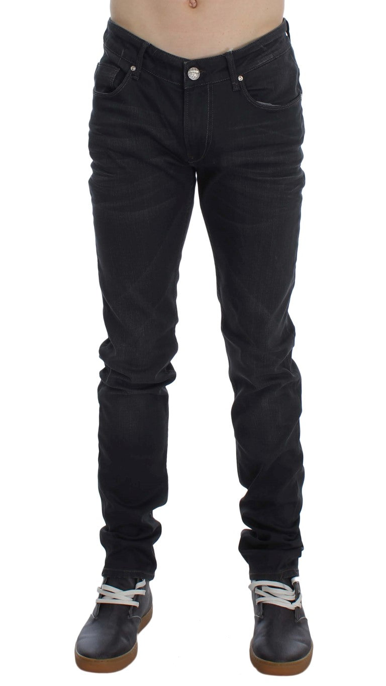 Κομψό γκρι Slim Fit Men's Premium denim