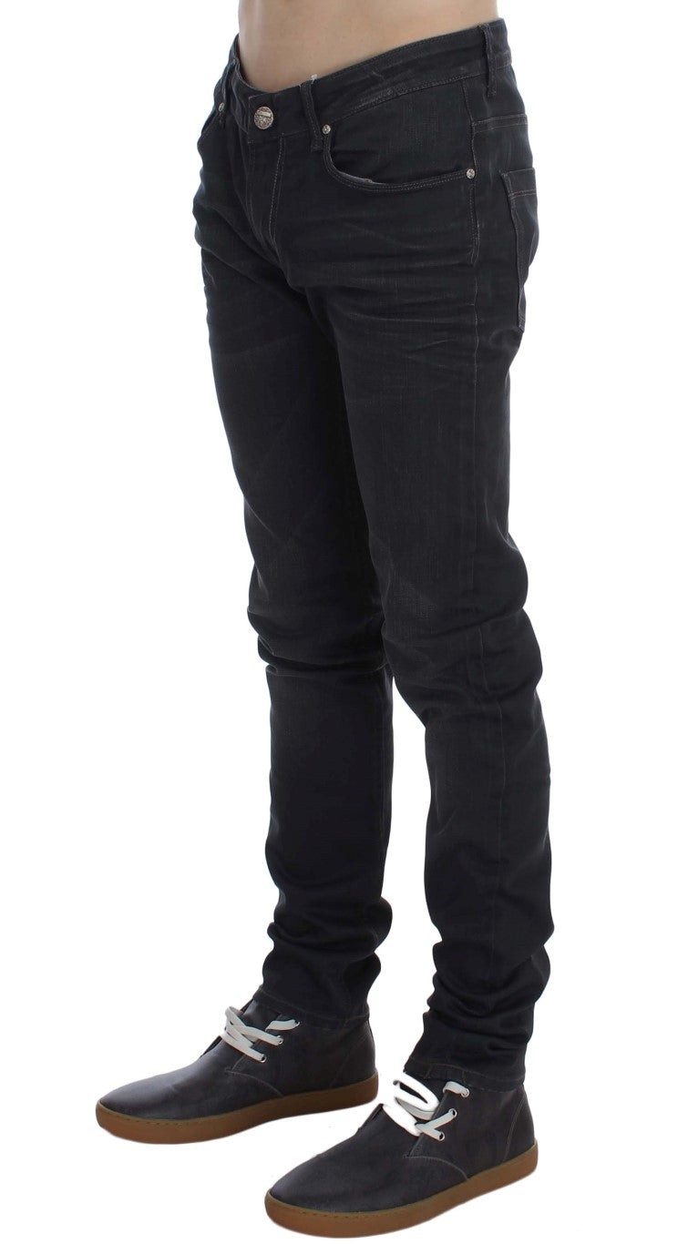 Κομψό γκρι Slim Fit Men's Premium denim