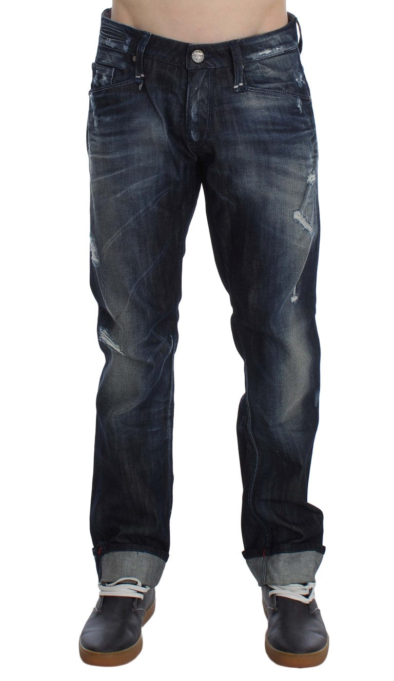 Elegante reguläre gerade fit blaue Jeans