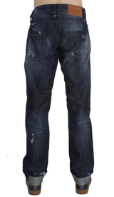 Elegante reguläre gerade fit blaue Jeans