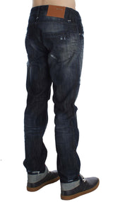 Elegante reguläre gerade fit blaue Jeans