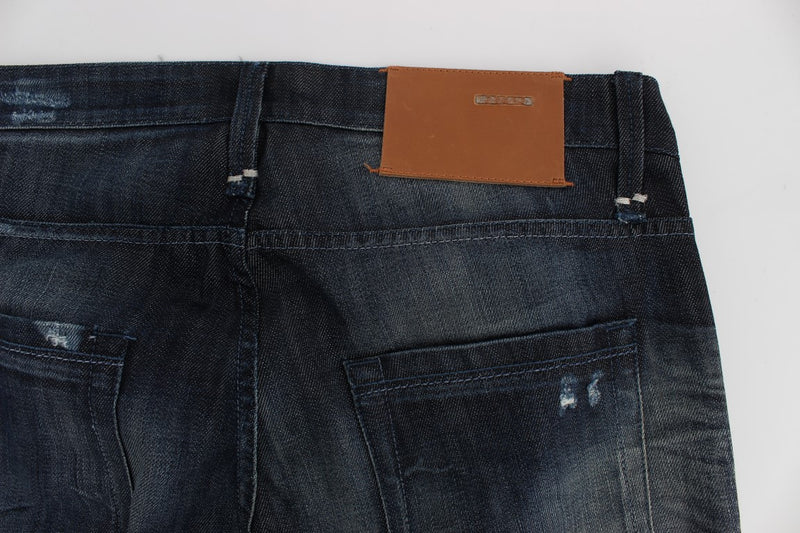 Elegante reguläre gerade fit blaue Jeans