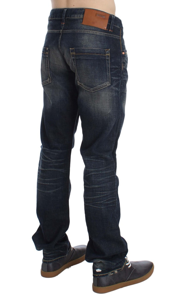 Elegantes jeans para hombres de cintura baja en forma recta