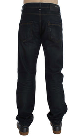 Elegante gerade fit dunkle blaue Jeans