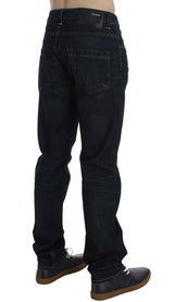 Eleganti jeans blu scuro in forma dritta