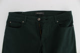 Jeans de corte recto verde elegante