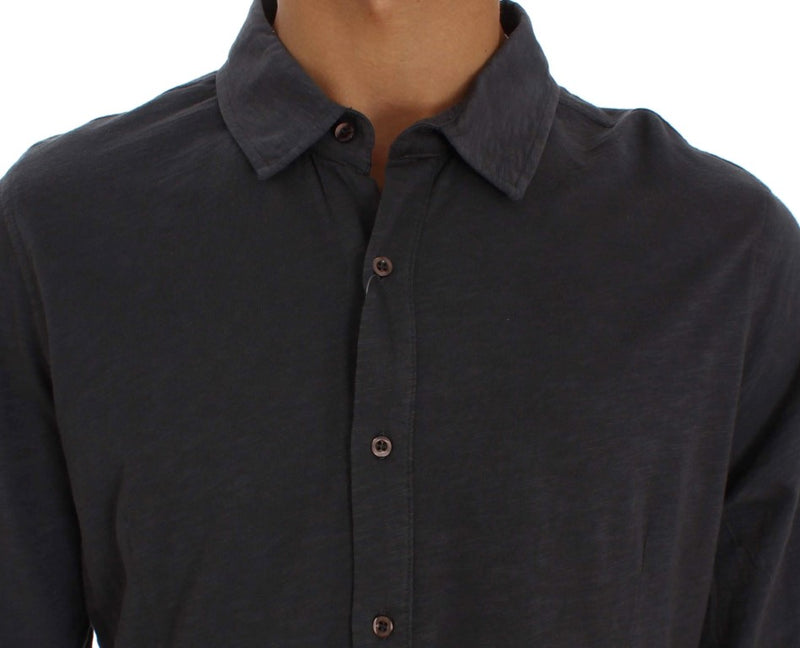 Chemise en coton décontractée gris élégant