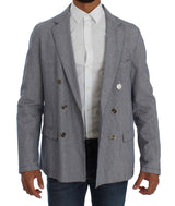 Eleganter zweireihiger blauer Blazer