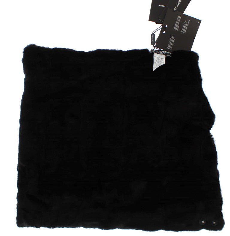 Chic Black Weasel Fur Cabinage enveloppe