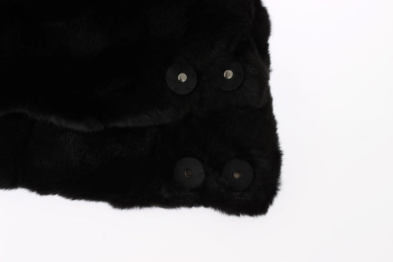 Chic Black Weasel Fur Cabinage enveloppe