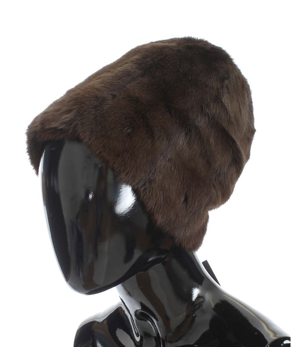 Πολυτελές καφέ weasel fur beanie