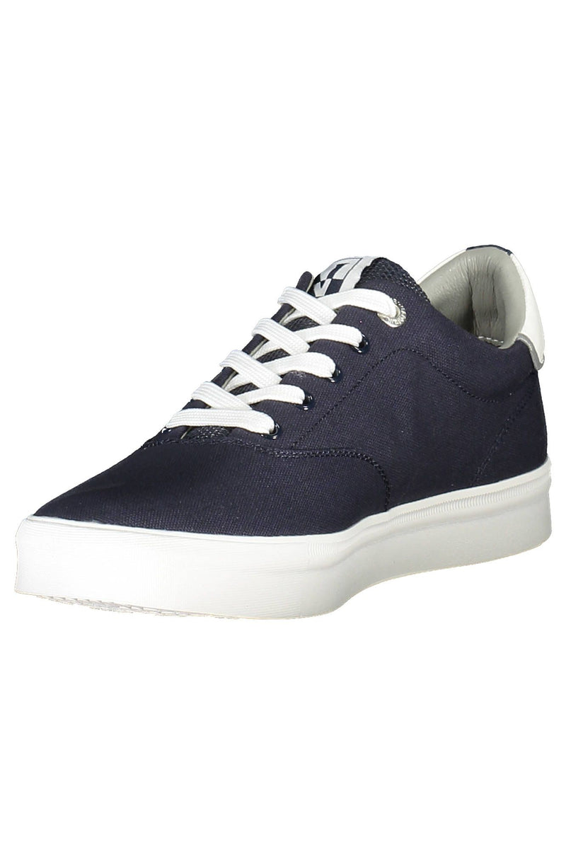 Sleek Blue Lace-Up Sports Sneakers