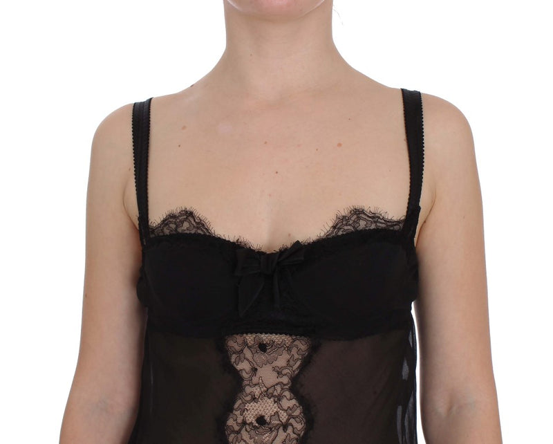 Elegante babydoll in pizzo floreale di seta chimica