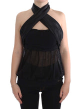 Elegant Black Evening Wrap Top Top Top