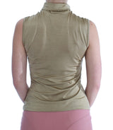 Glamouröser Gold Rollkragenpullover Top