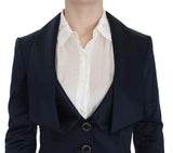 Elegante giacca blazer blu con stile designer