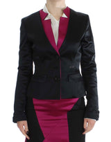 Blazer chic nero e rosa singolo