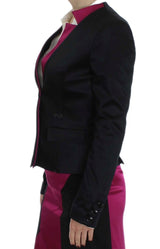 Blazer chic nero e rosa singolo