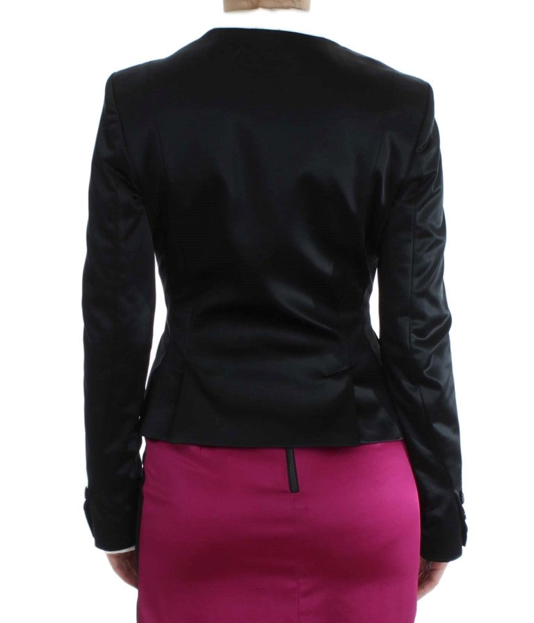 Blazer chic nero e rosa singolo