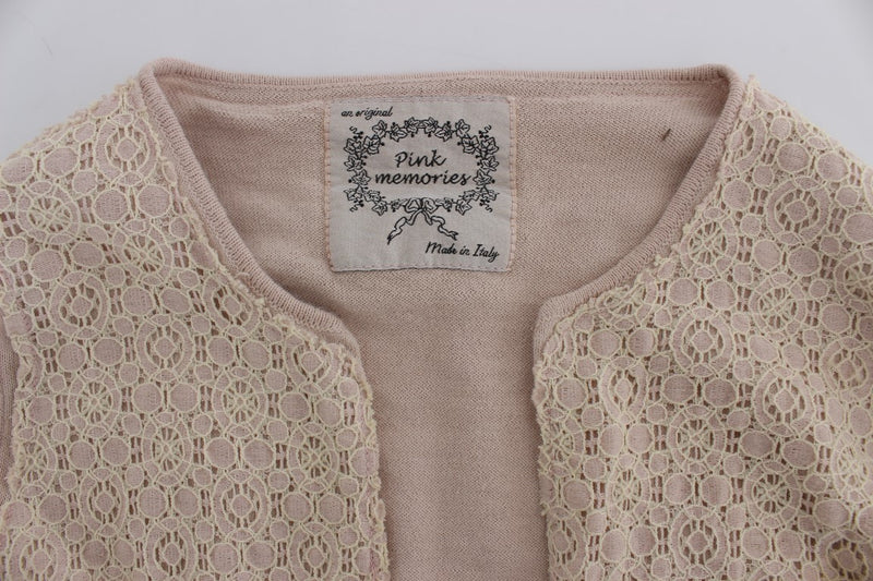 Eleganter rosa Wickelpullover -Baumwollstrick