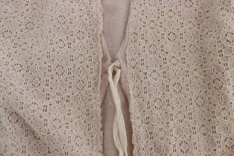 Eleganter rosa Wickelpullover -Baumwollstrick