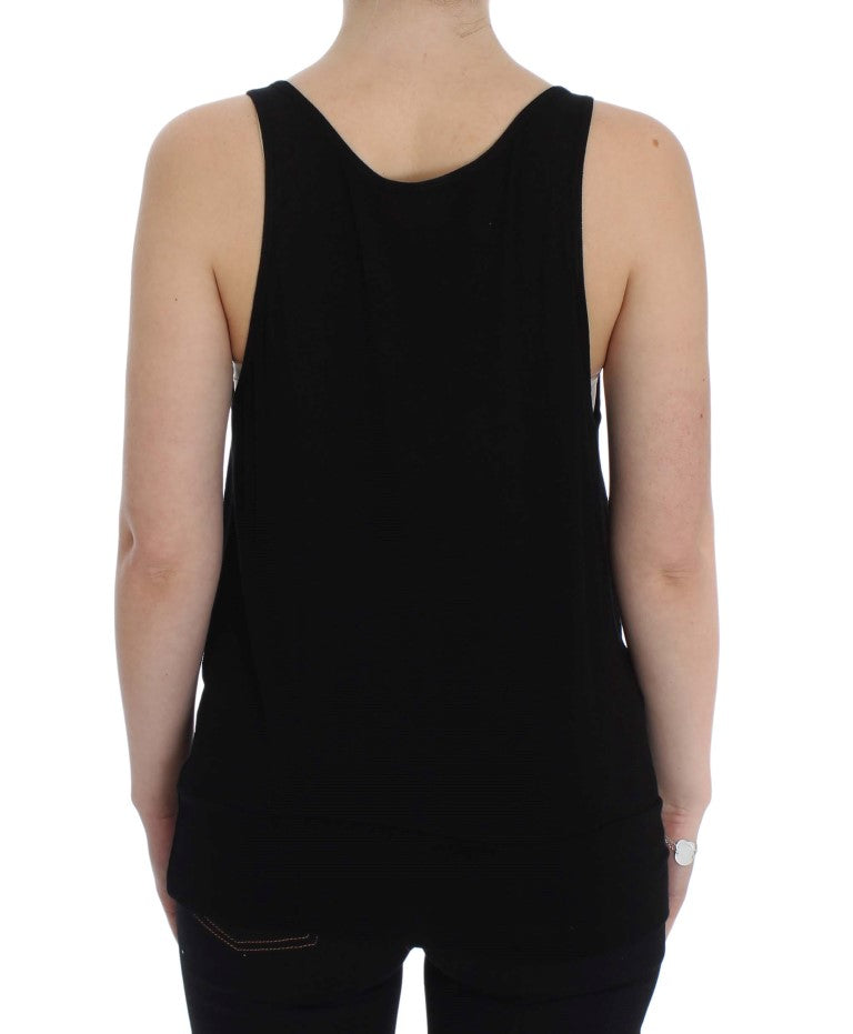 Sleek Black Cami Blouse Tank Toqule