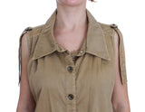 Blusa de algodón sin mangas beige