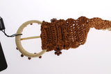 Elegant Beaded Raffia Waist Belt