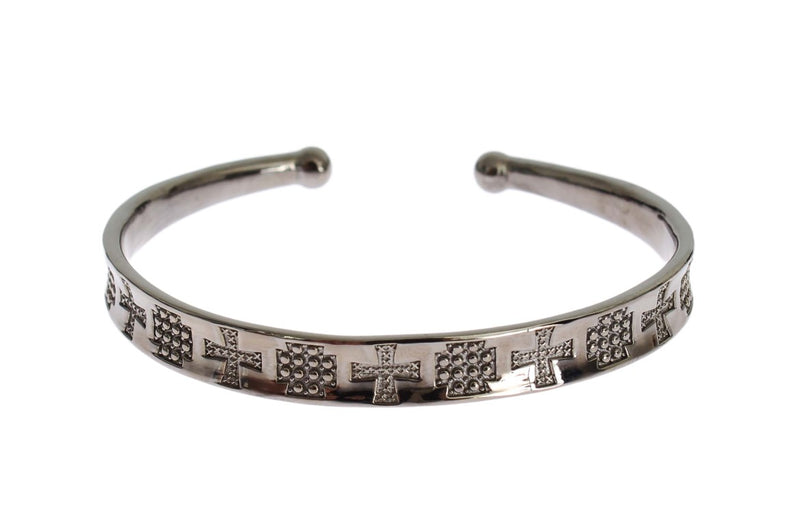 Elegante brazalete de plata de rodio