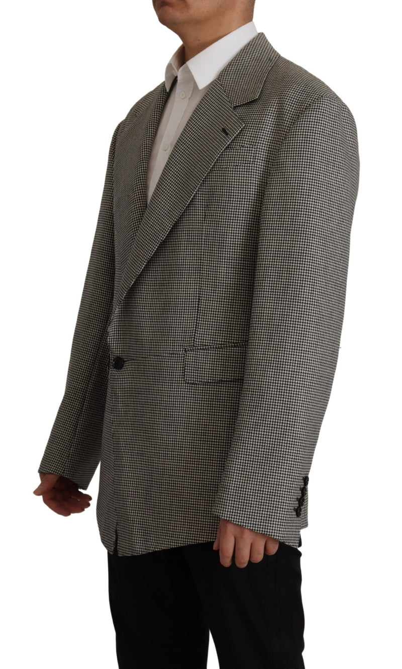 Eleganter grau karterter Wollblazer