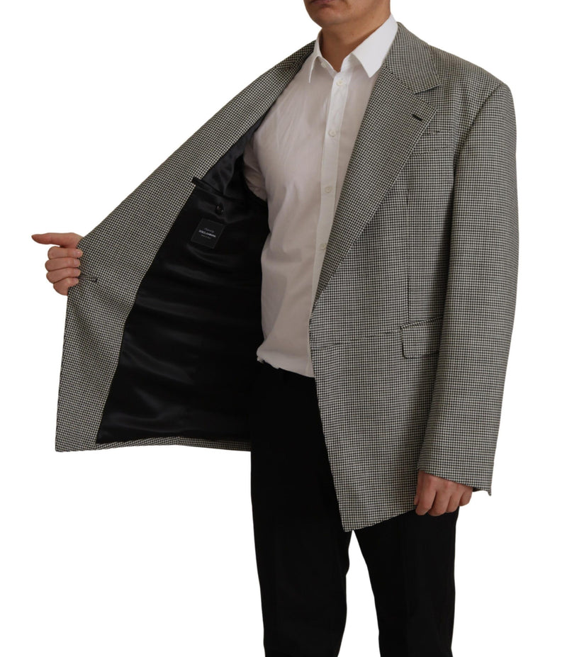 Eleganter grau karterter Wollblazer