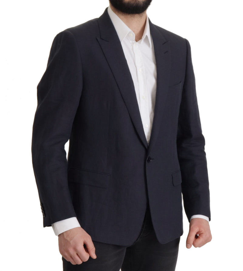 Elegante blazer a petto singolo in lino