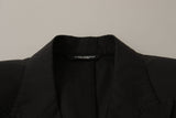 Elegante blazer di cotone nero Taormina