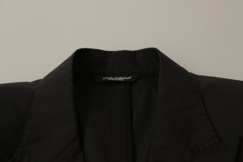 Elegante blazer de algodón negro taormina