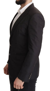 Elegante blazer de algodón negro taormina