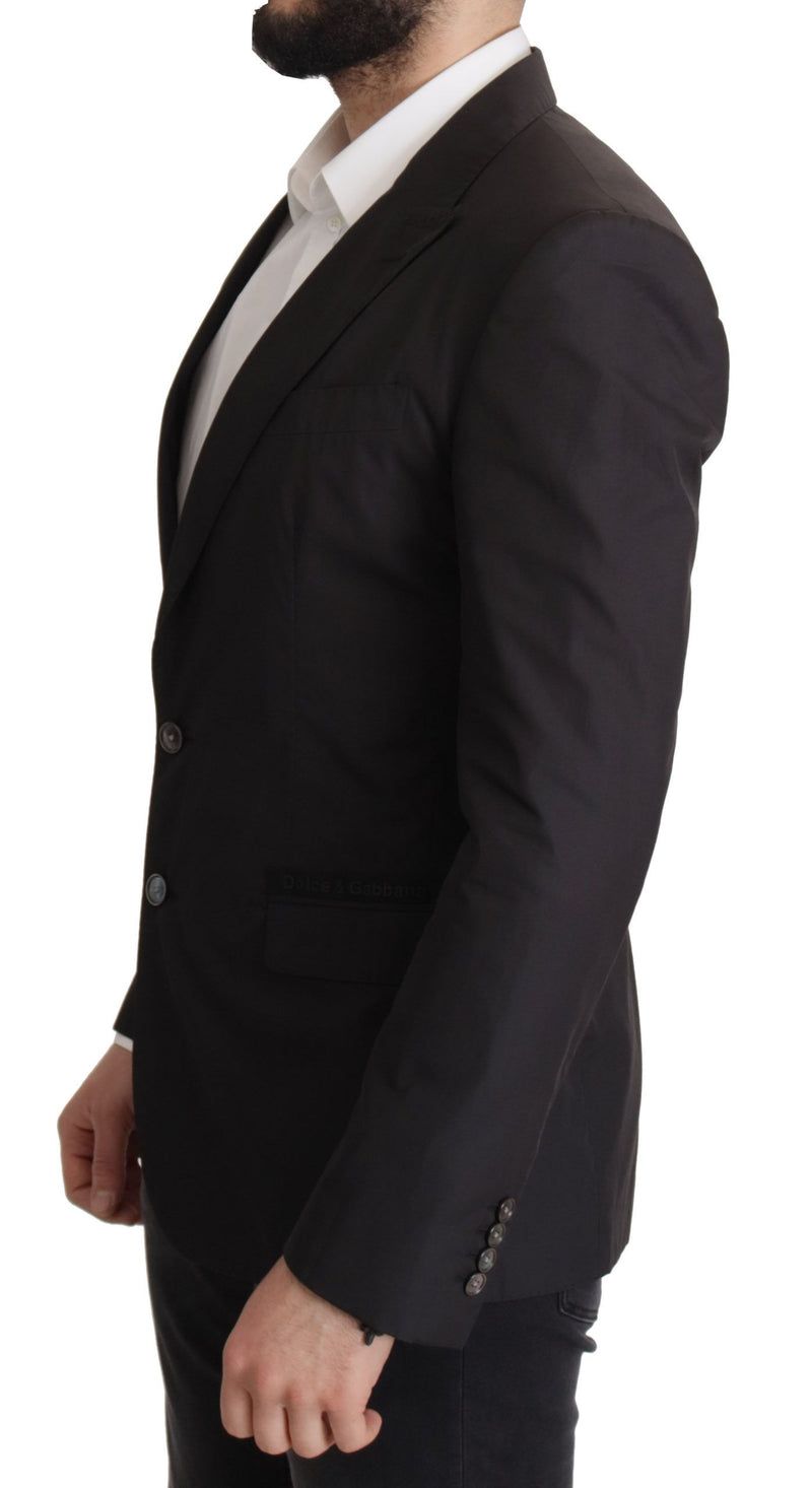 Eleganter Taormina Black Cotton Blazer