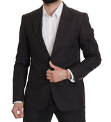 Elegante blazer de algodón negro taormina