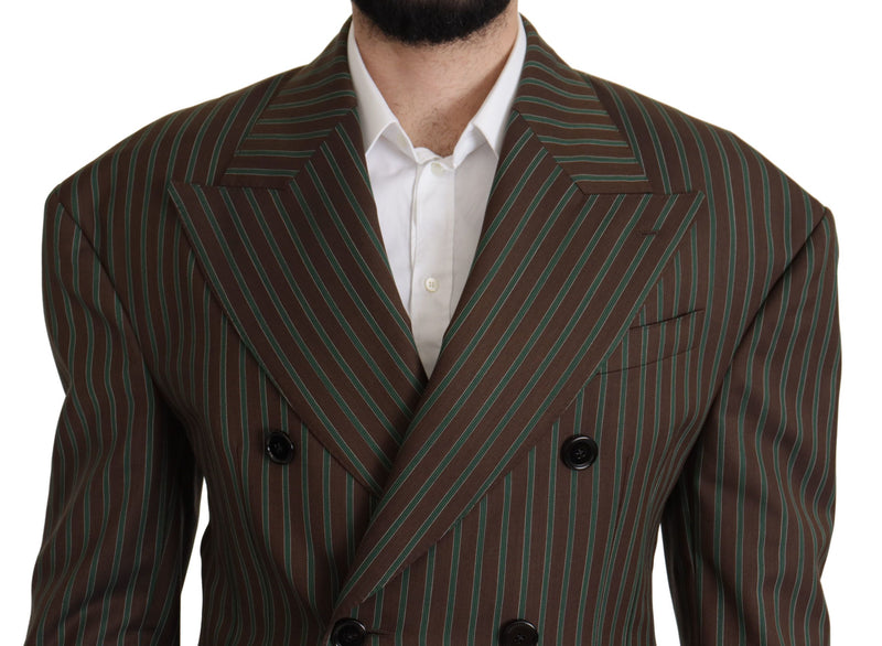 Blazer a doppio petto a strisce multicolore