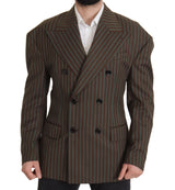 Blazer a doppio petto a strisce multicolore