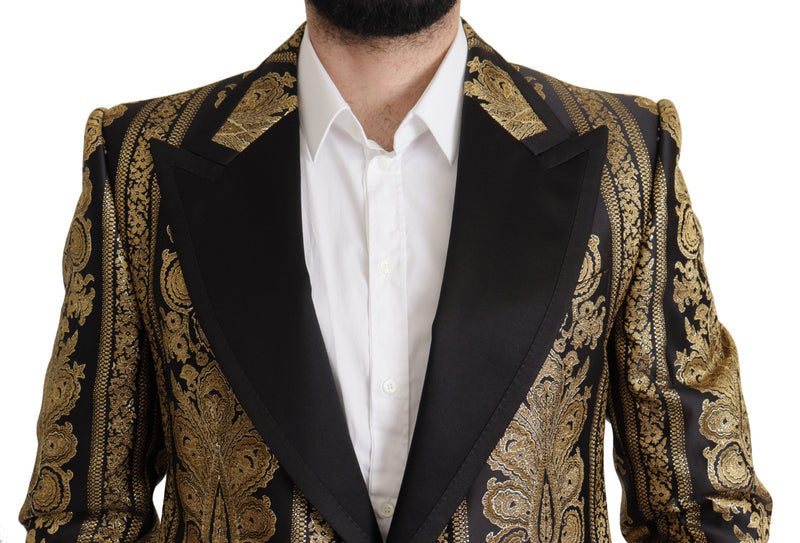 Elegante blazer jacquard a petto singolo