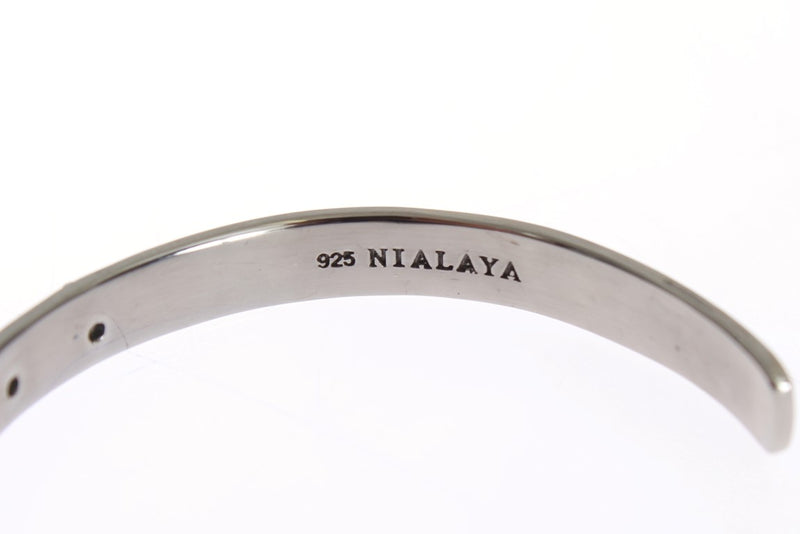 Chic Nialaya Silver Cz Bangle para ella