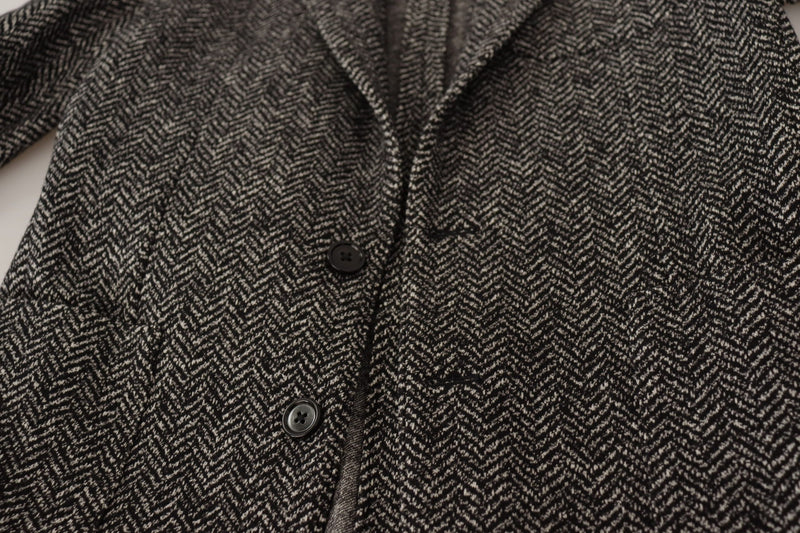 Veste de blazer à chevrons gris exquis