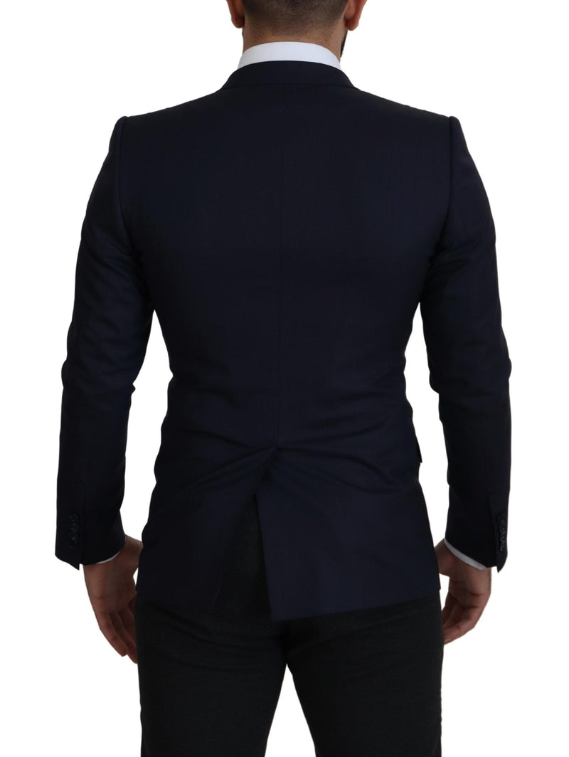 Elegant Single Breasted Wool Silk Blazer