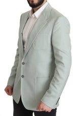 Eleganter mintgrüner Seiden-Cashmere-Blazer