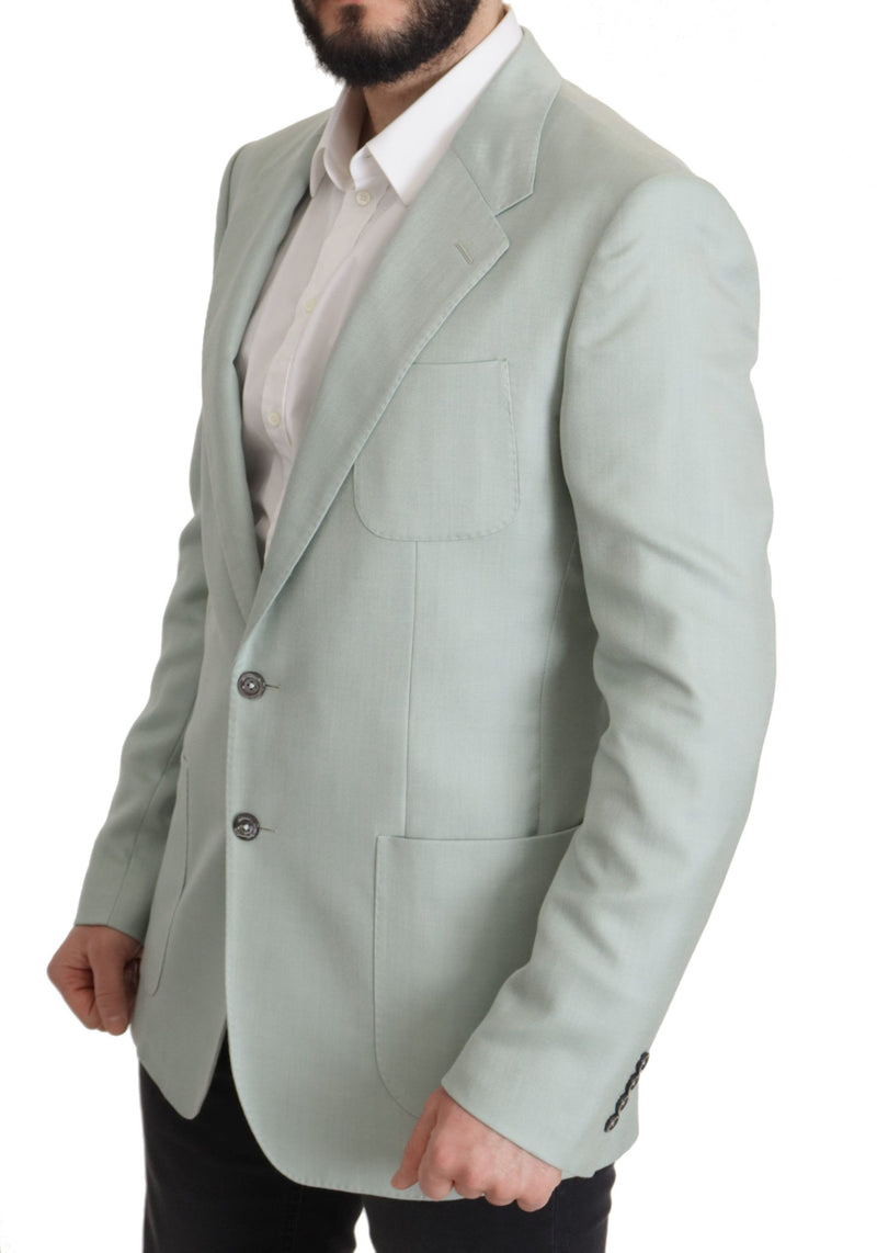 Elegante blazer de seda verde de seda verde menta