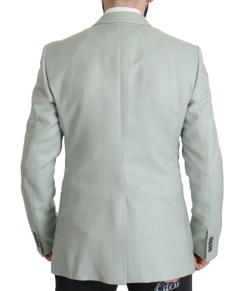 Eleganter mintgrüner Seiden-Cashmere-Blazer