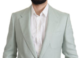 Eleganter mintgrüner Seiden-Cashmere-Blazer