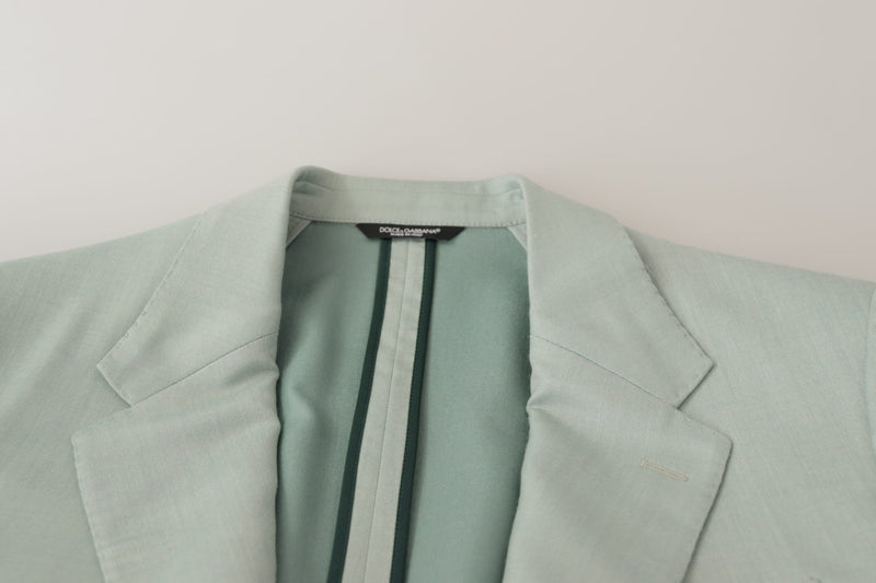 Eleganter mintgrüner Seiden-Cashmere-Blazer